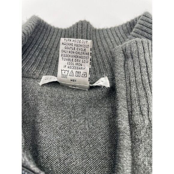 Geoffrey Beene Sweater Men Large Gray 1/4 Zip Long Sleeve Pullover Collared - Picture 6 of 6